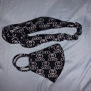 Gucci Black Face Mask and Macthing Headband